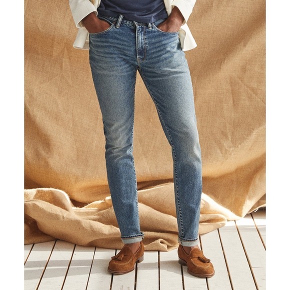 Todd Snyder SKINNY FIT STRETCH JEAN IN MEDIUM INDIGO WASH Size 34/30 - Picture 1 of 12